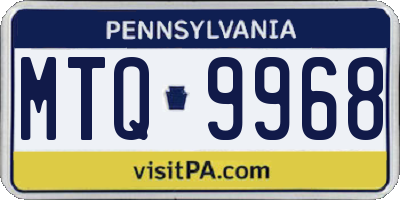 PA license plate MTQ9968