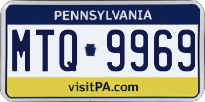 PA license plate MTQ9969