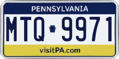 PA license plate MTQ9971