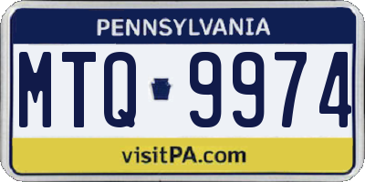 PA license plate MTQ9974