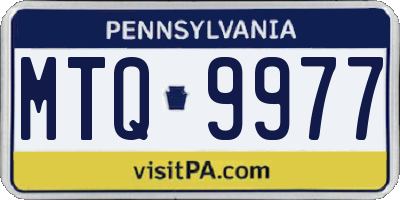 PA license plate MTQ9977
