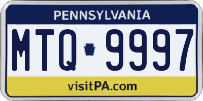 PA license plate MTQ9997