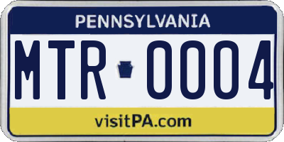 PA license plate MTR0004