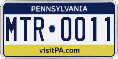 PA license plate MTR0011