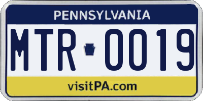 PA license plate MTR0019