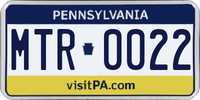 PA license plate MTR0022
