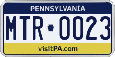 PA license plate MTR0023