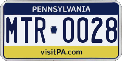 PA license plate MTR0028
