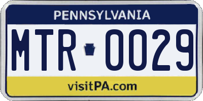 PA license plate MTR0029