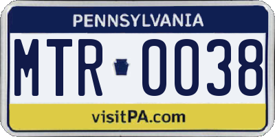PA license plate MTR0038