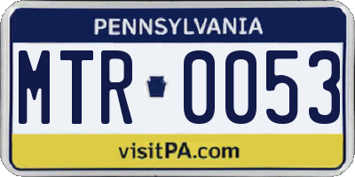PA license plate MTR0053