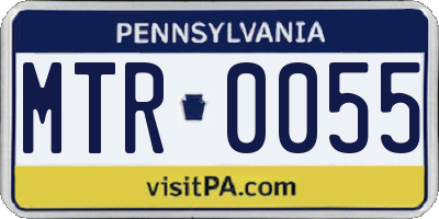 PA license plate MTR0055