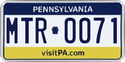 PA license plate MTR0071