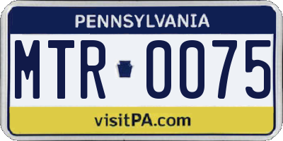 PA license plate MTR0075