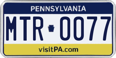 PA license plate MTR0077