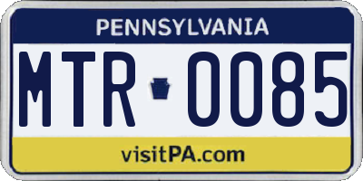 PA license plate MTR0085