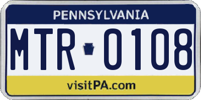 PA license plate MTR0108
