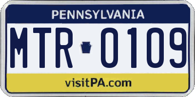 PA license plate MTR0109