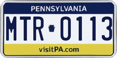 PA license plate MTR0113