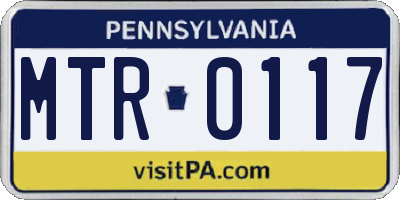 PA license plate MTR0117