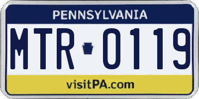 PA license plate MTR0119