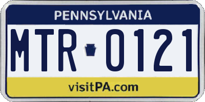 PA license plate MTR0121