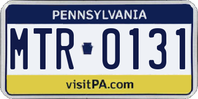 PA license plate MTR0131
