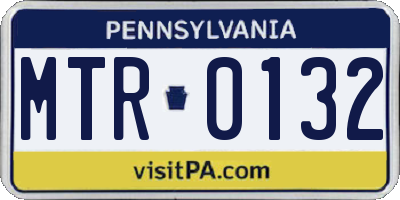 PA license plate MTR0132