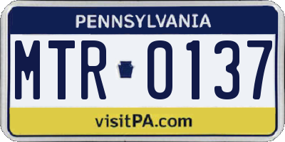 PA license plate MTR0137