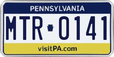PA license plate MTR0141