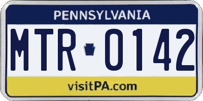 PA license plate MTR0142