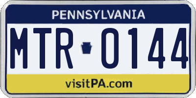 PA license plate MTR0144