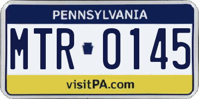 PA license plate MTR0145