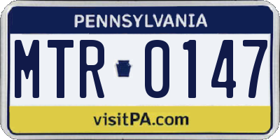 PA license plate MTR0147