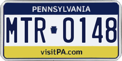 PA license plate MTR0148