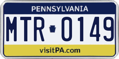 PA license plate MTR0149