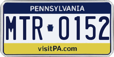 PA license plate MTR0152
