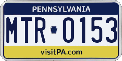 PA license plate MTR0153