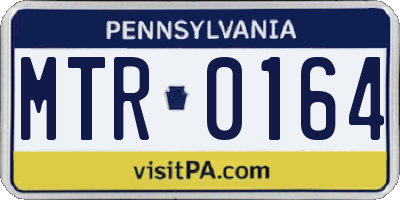 PA license plate MTR0164