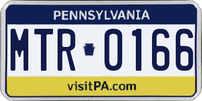 PA license plate MTR0166