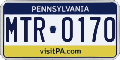 PA license plate MTR0170