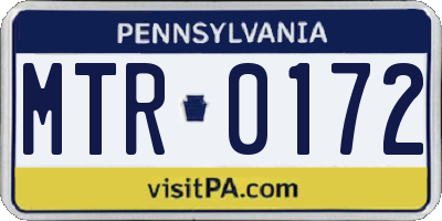 PA license plate MTR0172