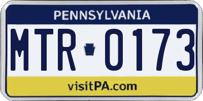 PA license plate MTR0173