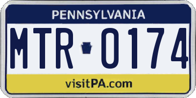 PA license plate MTR0174