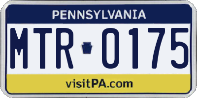 PA license plate MTR0175
