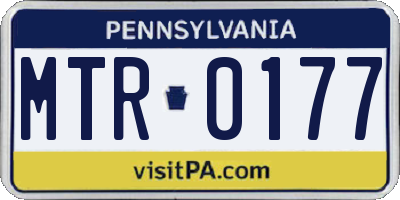PA license plate MTR0177