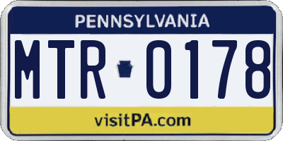PA license plate MTR0178