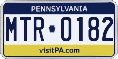 PA license plate MTR0182