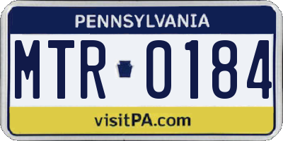 PA license plate MTR0184