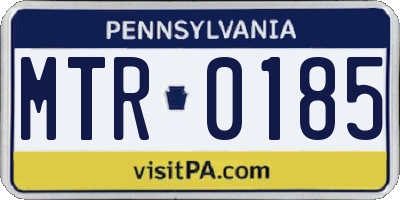 PA license plate MTR0185